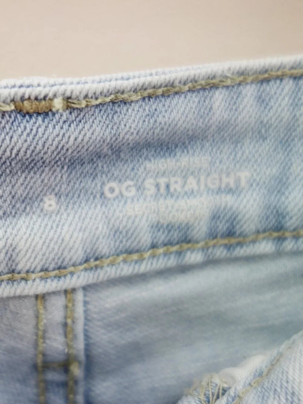 Old Navy High-Rise OG Straight Light Wash Denim Shorts 4.5